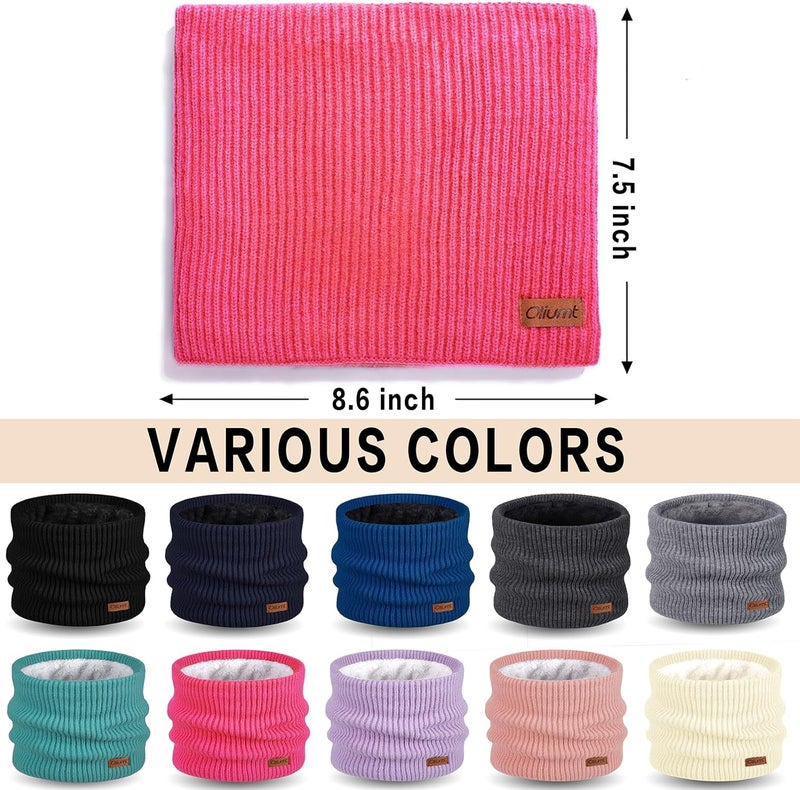 Oliumt Kids Neck Warmer Winter Neck Gaiters Knitted Infinity Scarf for Boys Girls Fleece Lined Ski Mask for Cold Weather - Image 5